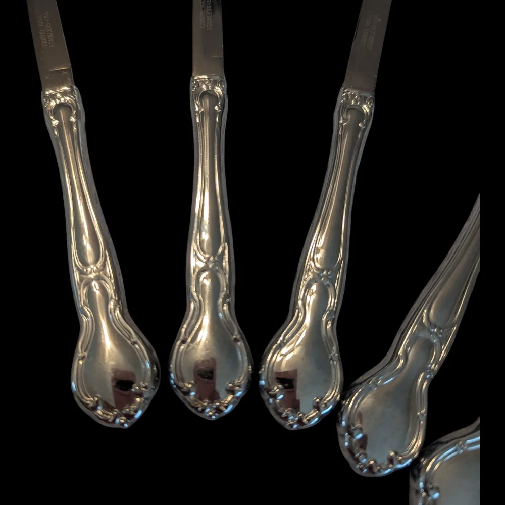 Set Of 6 VTG Carvel Hall Merrimack Towle CVH16 Glossy Stainless Steel USA 8.5